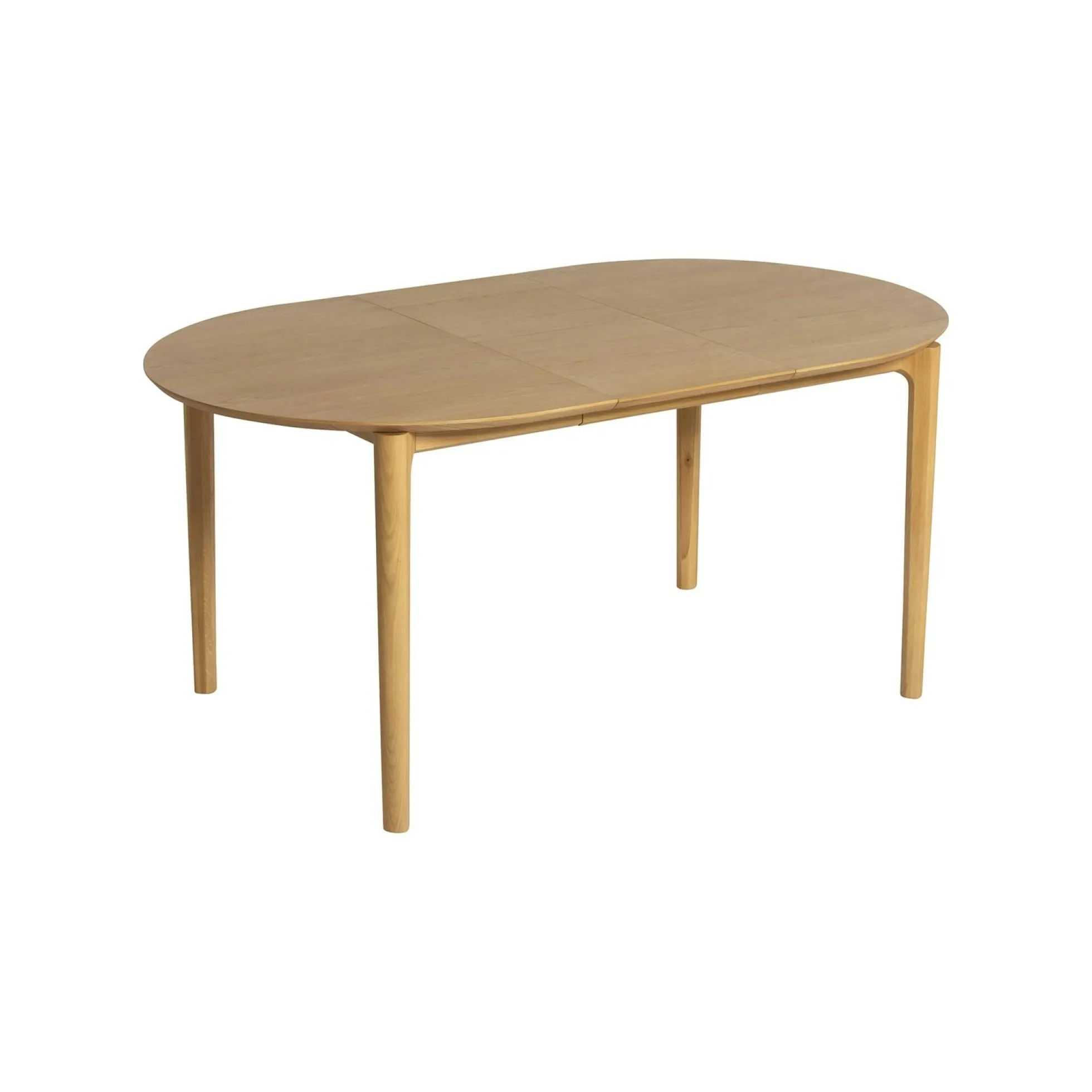 Table à manger ronde en chêne clair avec rallonge intégrée 130-170 cm DERBY
