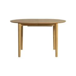 Table à manger ronde en chêne clair avec rallonge intégrée 130-170 cm DERBY
