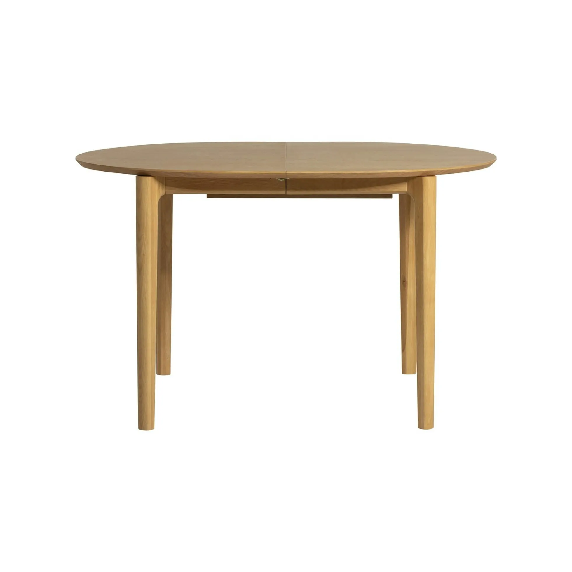 Table à manger ronde en chêne clair avec rallonge intégrée 130-170 cm DERBY