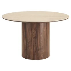 Table à manger ronde en céramique aspect travertin ø120 PRATO