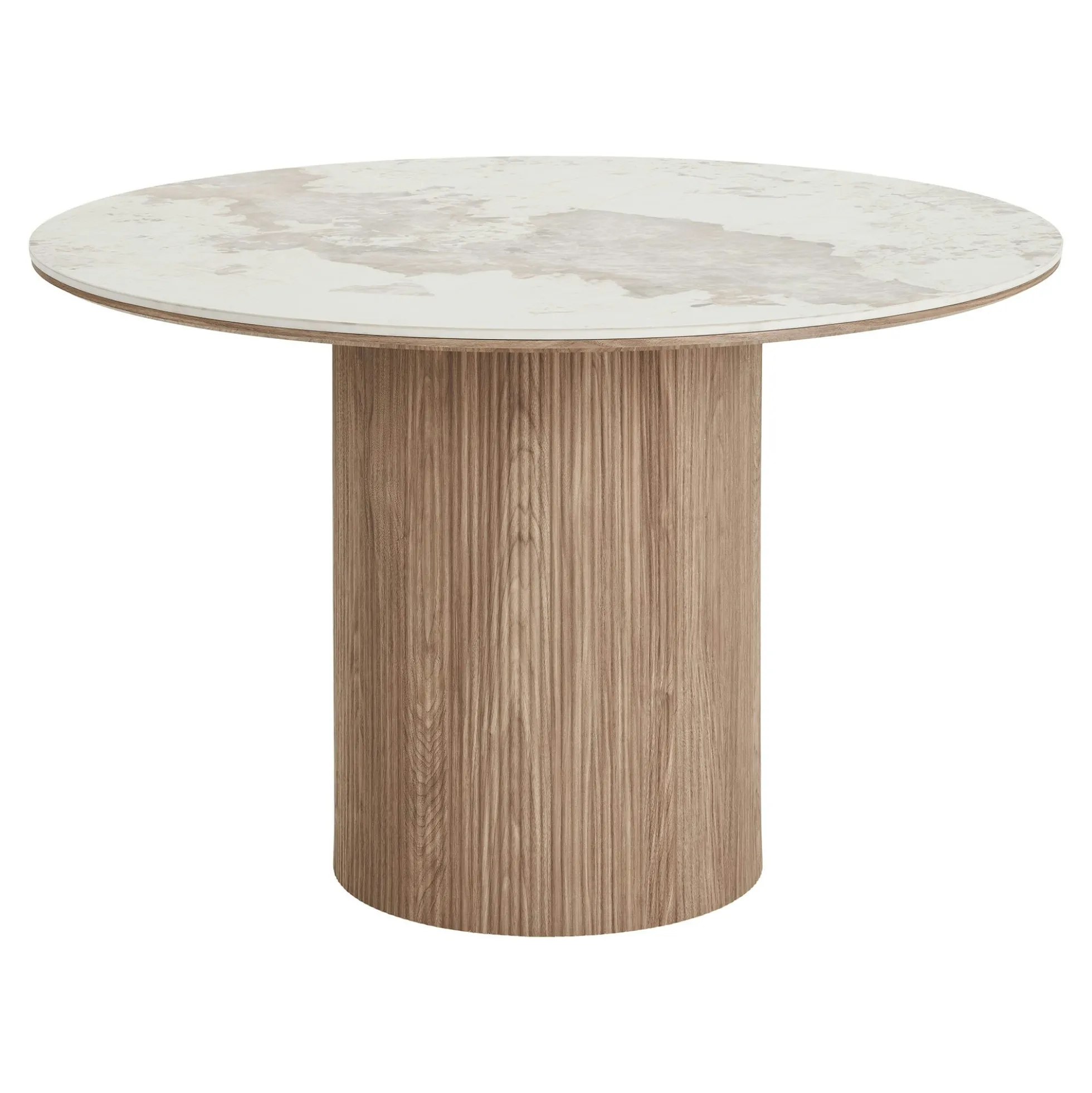 Table à manger ronde en céramique effet marbre Ø120 cm PRATO