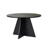 Table à manger ronde noire effet bois Ø120 cm MARFA