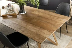 Table à manger teck recyclé pieds croisés 220x100 PANAMA