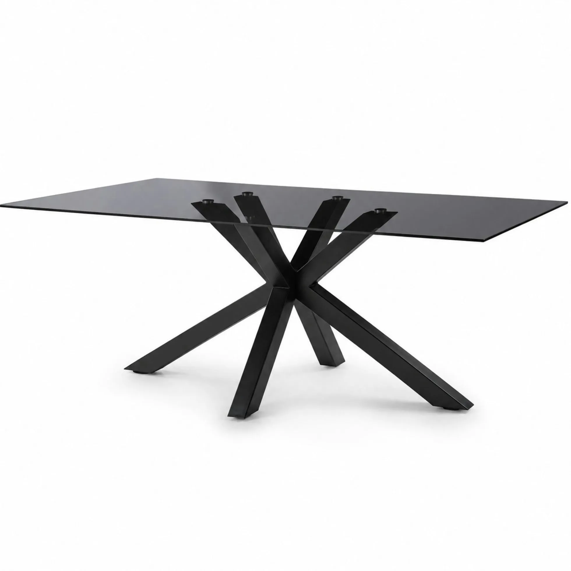 Table à manger verre fumé pied central 160 cm ALBA