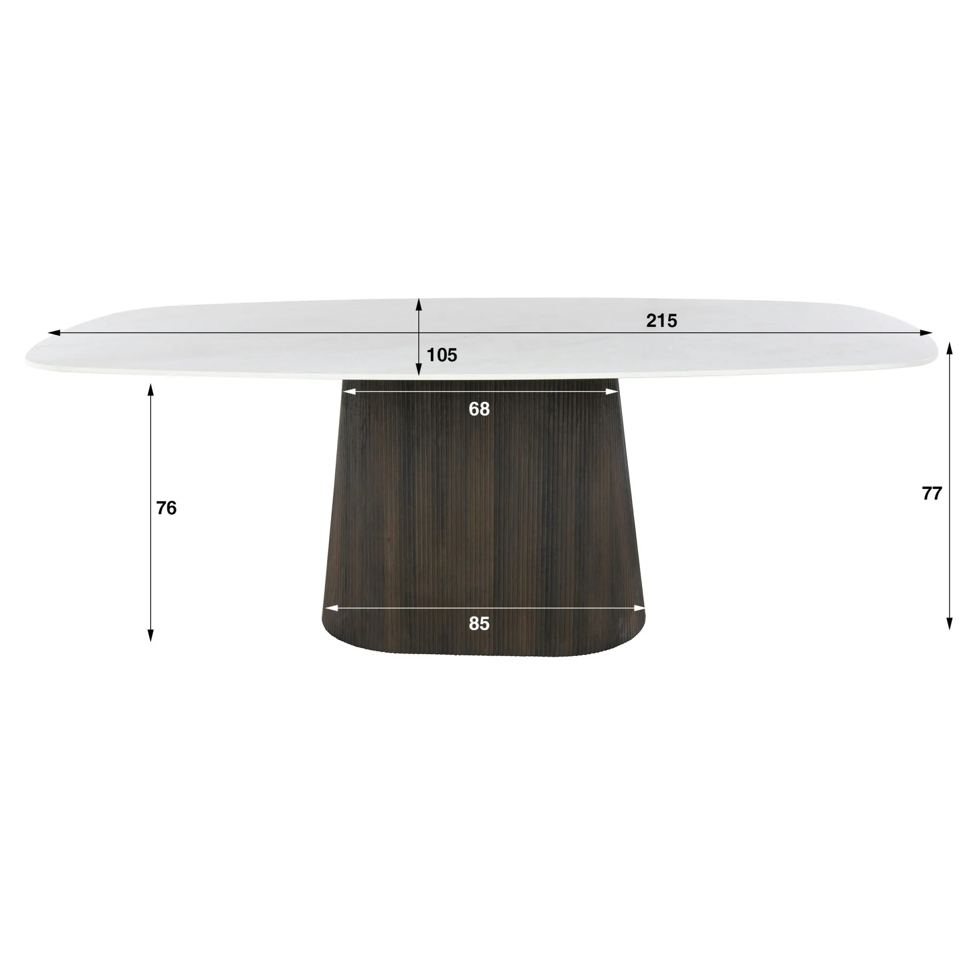 Table à manger vintage en céramique marbrée 215 cm MAHAL