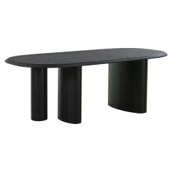 Table moderne noire à 3 pieds design 220 cm ALBERTA