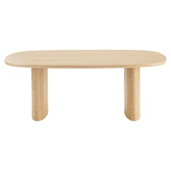 Table moderne placage bois clair pieds design, 210 cm MATERA