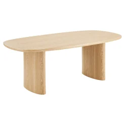 Table moderne placage bois clair pieds design, 210 cm MATERA