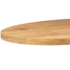 Table ovale bois clair pied croisé métal noir 160 cm RIVANO