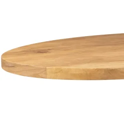 Table ovale bois clair pied croisé métal noir 210 cm RIVANO