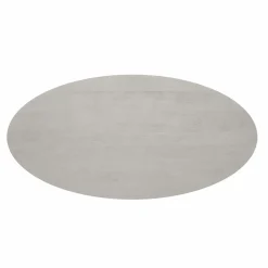 Table ovale bois gris à pied rainuré 240 cm CALERO