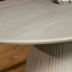 Table ovale bois gris à pied rainuré 210 cm CALERO