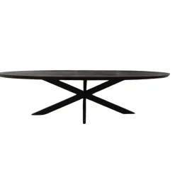 Table ovale bois noir pied croisé 210 cm UDA