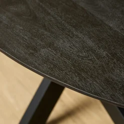 Table ovale bois noir pied croisé 180 cm UDA