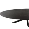 Table ovale bois noir pied croisé 160 cm UDA