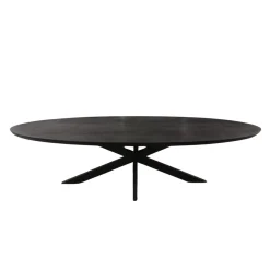 Table ovale bois noir pied croisé 160 cm UDA