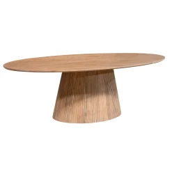 Table ovale bois à pied rainuré 210 cm CALERO