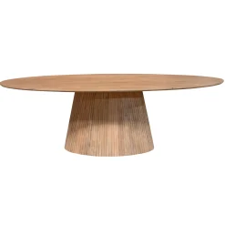 Table ovale bois à pied rainuré 210 cm CALERO