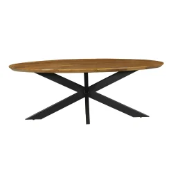 Table ovale en bois pied croisé 240 cm UDA