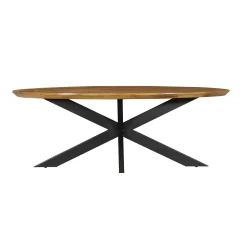 Table ovale en bois pied croisé 240 cm UDA