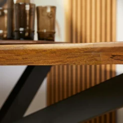 Table ovale en bois pied croisé 210 cm UDA