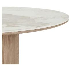 Table ovale en céramique blanche marbrée 210 cm PRATO