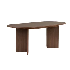 Table ovale extensible effet bois noyer 160-200 cm MARFA