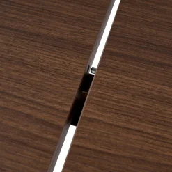 Table ovale extensible effet bois noyer 160-200 cm MARFA