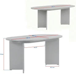 Table ovale extensible effet bois noyer 160-200 cm MARFA
