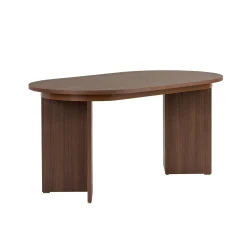 Table ovale extensible effet bois noyer 160-200 cm MARFA