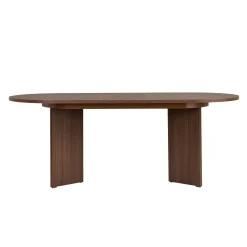 Table ovale extensible effet bois noyer 160-200 cm MARFA