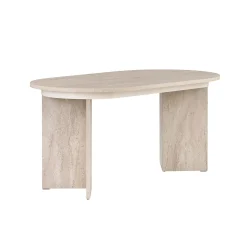 Table ovale extensible effet travertin 160-200 cm MARFA