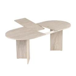 Table ovale extensible effet travertin 160-200 cm MARFA