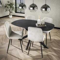 Table ovale pied central croisé 150 cm RALF