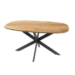Table pied central avec plateau en bois d'acacia 150 cm MELBOURNE