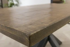 Table pied central bois de manguier 165 cm LUCKNOW