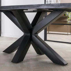 Table pied central bois de manguier noir 230 cm LUCKNOW