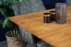 Table pied central bois recyclé teck 180 cm BARBADE