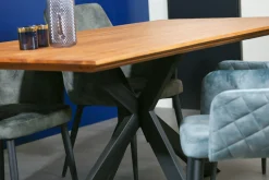 Table pied central bois recyclé teck 180 cm BARBADE