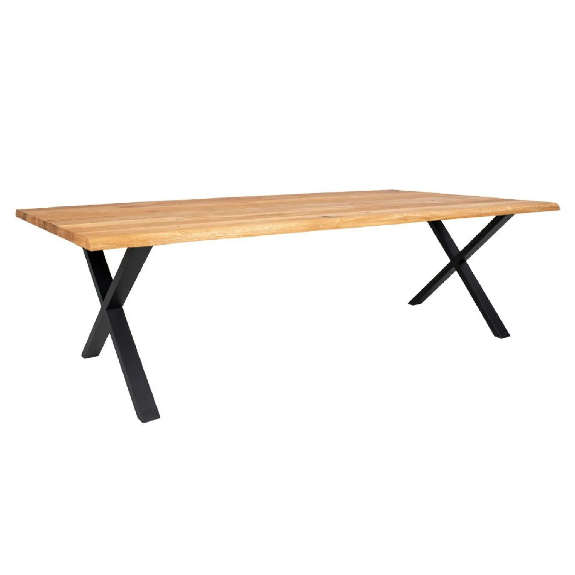 Table à rallonge en bois de chêne clair avec bordures naturelles 300 cm SAVONE