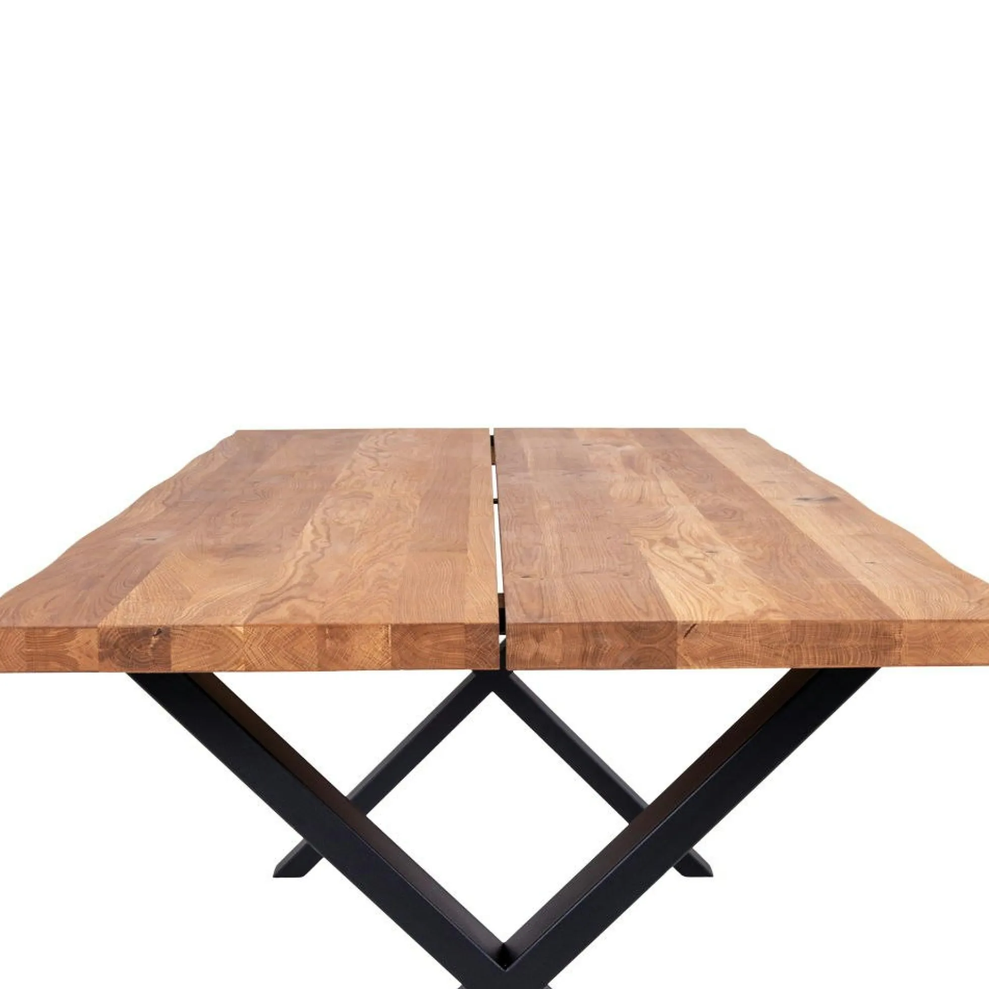 Table à rallonge en bois de chêne clair avec bordures naturelles 200 cm SAVONE