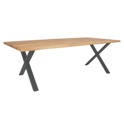 Table à rallonge en bois de chêne clair avec bordures naturelles 240 cm SAVONE