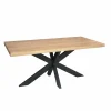 Table rectangulaire bois clair pied central 200 cm RIVANO