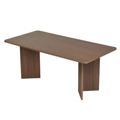 Table rectangulaire bords ronds effet bois noyer 180 cm MARFA