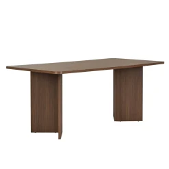 Table rectangulaire bords ronds effet bois noyer 180 cm MARFA