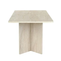Table rectangulaire bords ronds effet travertin 180 cm MARFA