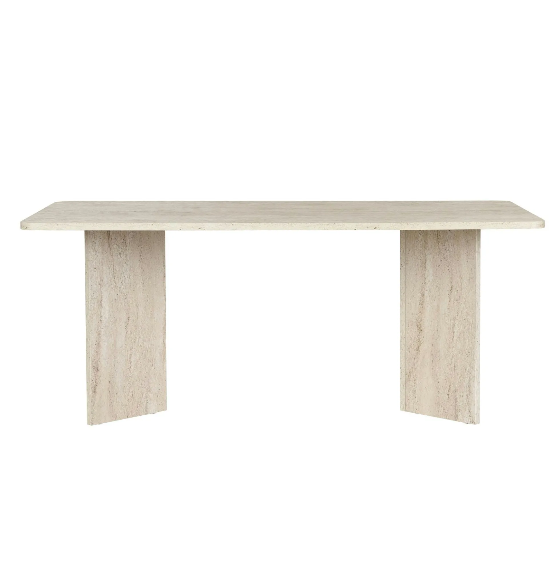 Table rectangulaire bords ronds effet travertin 180 cm MARFA
