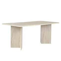 Table rectangulaire bords ronds effet travertin 180 cm MARFA