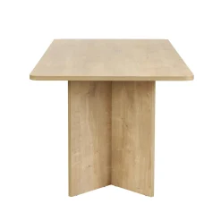 Table rectangulaire bords ronds effet chêne clair 180 cm MARFA