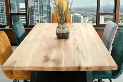 Table rectangulaire en chêne blanc avec poutre centrale 200 cm CORNWALL